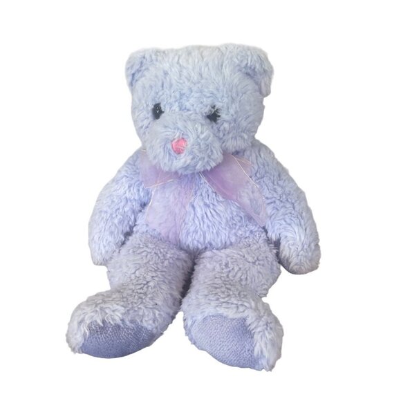 Ty Beanie Buddy LILAC Teddy Bear Large 14" Sparkly Purple Bow 2003 NWT Classic - Picture 1 of 8